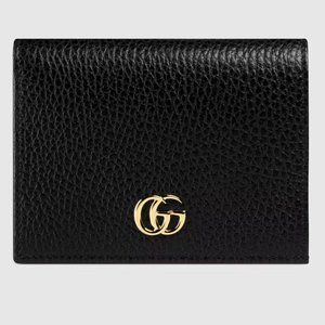GUCCI- Black Leather Card Case Wallet